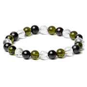 Shungite, Phenakite and Moldavite Bracelet: Protection and Transformation